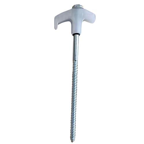 Lesunbak Anclajes de tierra atornillados - Estacas de acero al carbono de 20 cm | Estacas roscadas para tienda de campaña, resistentes al viento, estacas de tornillo, estacas de camping para toldos