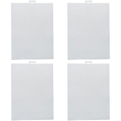 Ymxygz 4 Láminas De Plástico, 14 Láminas De Malla De Plástico, Malla para Ojales para Bordado, Manualidades con Hilo Acrílico, Proyectos De Punto Y Ganchillo DIY.