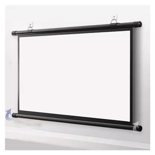 Pantalla proyector Manual 60/72 Pulgadas, 16:9/4:3 Colgar Pared retráctil, Gran Angular 178° HD Antiarrugas sin Taladro, Liviana para Cine casa, Juegos, officina, Escuela, Hotel(4:3,72inch)