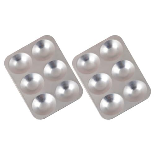 Lurrose Kit de 2 Paletas de Mezcla de Colores de Aluminio 6 Agujeros para Pintura Artística y Herramientas de Pintura para Estudiantes y Artistas