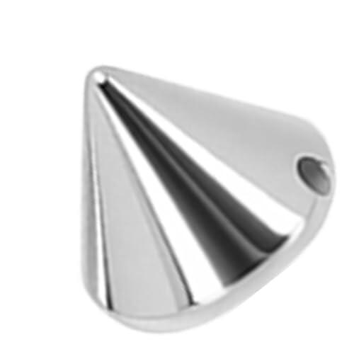 Dpofirs 200 Piezas de Tachuelas, Remaches de Cono de Plástico Estilo Punk para Decoración de Ropa, con Agujeros de Costura Fáciles para Chaquetas, Zapatos y Bolsas (SILVER)