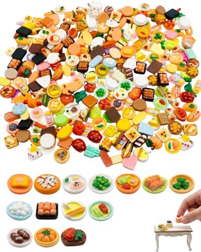 VAEIORP Comida Miniatura 50 Piezas, Microalimentos Resistentes y Libres de Bordes, Compatible con Casa de Muñecas y Sets de rol para Desarrollo Cognitivo