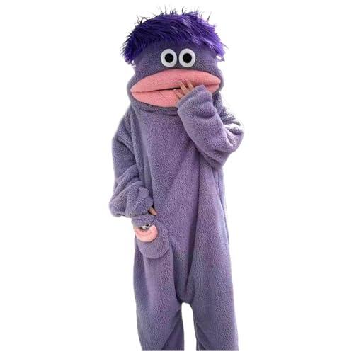 Genérico Pijama Mono Cosplay Animal Divertido con Capucha Ropa de Dormir Una Pieza para Hombre y Mujer Adultos Ideal para Salón Fiestas y Ocio al Aire Libre