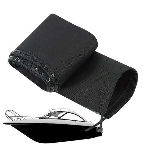 para cable de motor Trolling, protección de cremallera de 48 pulgadas, cubierta de alambre negro con material resistente, accesorios marinos con uso práctico, categoría de de 121,9 x 5,8