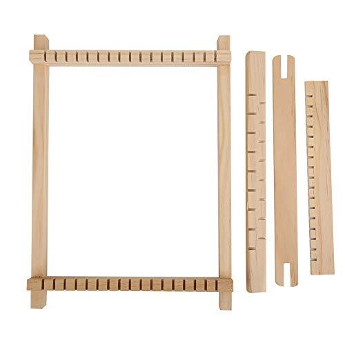Halearo Mini Máquina de Tejer de Madera para Bricolaje, Telar Hecho a Mano para Principiantes, Herramienta Tradicional para Tejer Bufandas, Fácil de Usar y Duradera, Perfecta para Aficionados y