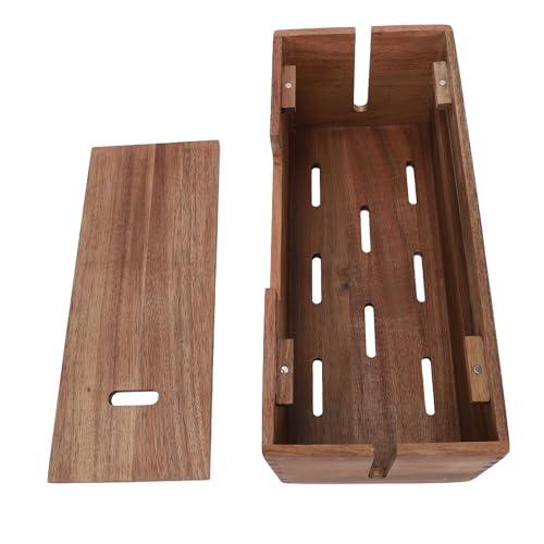 Hamwesh Caja Organizadora de Cables, Caja Organizadora de Cables de Madera, Ahorro de Espacio, 12 6x5 51x5 12 Pulgadas, Gran Capacidad, para Ocultar con Aberturas para Regleta de Enchufes, Enrutador,
