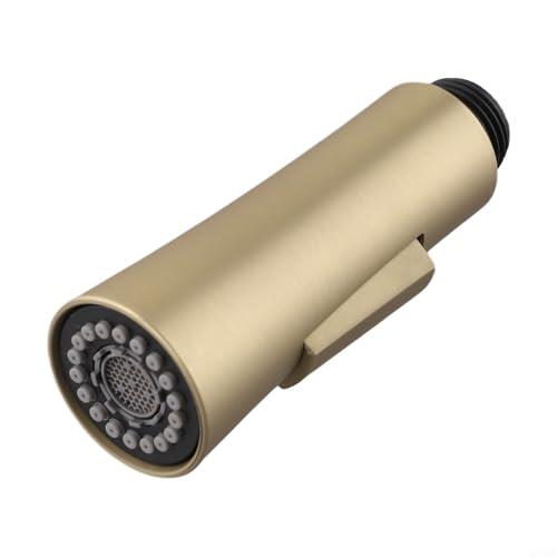 Cabezal rociador extraíble dorado cepillado, rociador de flujo de dos funciones de 0.8 GPM, repuesto de grifo de cocina de columna ABS con conector G1/2 para fregaderos modernos
