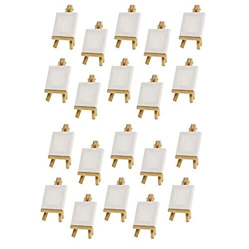 Cryofu 20 minicaballete con lienzo, 8 x 8 cm, números de mesa de boda, pintura, hobby, pintura DIY