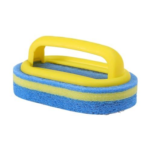 Sponge with Handle – PP Sponge 16x9.5x7.5cm | Bath Cleaning Scouring Pad Brush with Ergonomic Grip, Household Scrubber For Sink Toilet Tile Bathtub Shower SPA Bathroom Home Cleaning Use