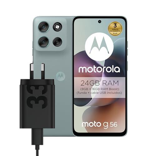 Motorola Moto G56 5G, Smartphone, 24GB (8GB+16GB RAM Boost)/256GB Gris, con Cargador Rápido TurboPower 33W