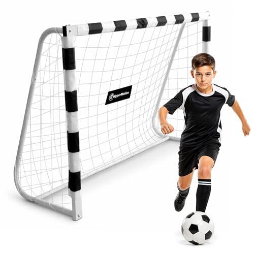 HyperMotion Pro - Portería de fútbol (acero, 180 x 120 cm), color blanco