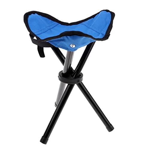 PciDinFo Trípode Plegable Taburete de Camping Asiento de Silla de Pesca Compacto, Azul