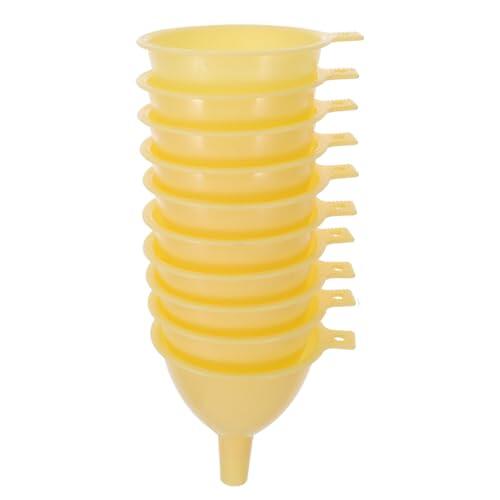 Ipetboom Embudo para Llenado y Filtrado Amarillo para Laboratorio Pequeño de Plástico Paquete de 10 Unidades, Fácil de Manejar y Superficie Lisa