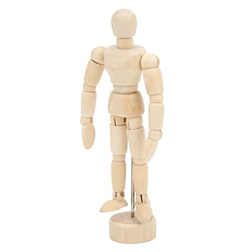 ZAICOLER Maniquí de Dibujo de Madera con Articulaciones Giratorias, Desarrolla la Capacidad Práctica de los Niños, Adecuado para Mesas, Estanterías, Material Schima Superba (árbol de embalaje)