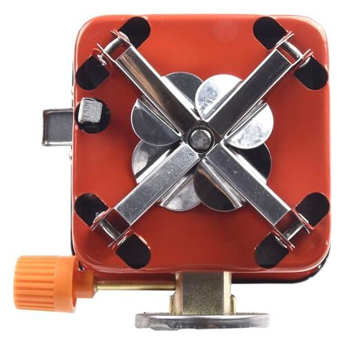 Hoppipola Estufa de camping plegable cuadrada de 2800 W, resistente al viento, quemador de gas portátil para cocina al aire libre, picnic, barbacoa, senderismo, 3-5 personas, color naranja
