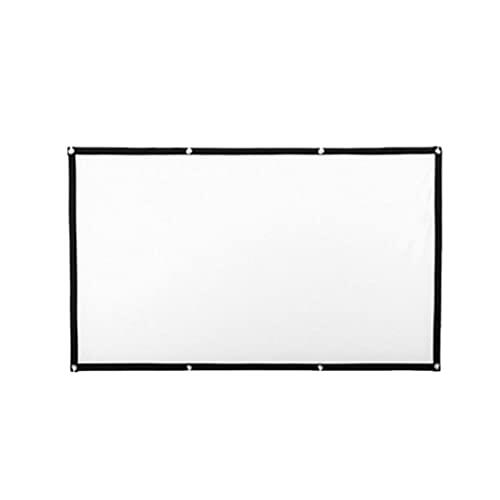 NonMiFyR Pantalla de Proyector Plegable Portátil de Alto Contraste con Orificio para Colgar Y Ojales, Blanco 60 Pulgadas