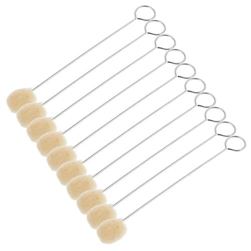 Balacoo 10piezas Bola de Lana para Teñir Cuero Cepillo con Mango Metálico Herramienta de Dye para Manualidades y Trabajos con Cuero Uniforme y Duradero