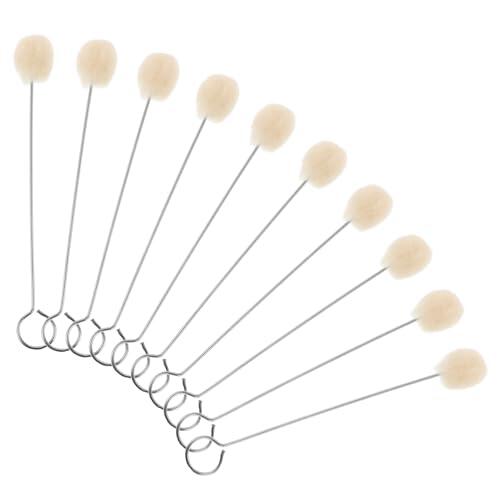 POPETPOP 10piezas Pinceles de Lana con Mango Metálico para Teñir Cuero Cepillos Bola de Fieltro Duraderos para Aplicación Uniforme de Tintes Manualidades y Proyectos de Cuero