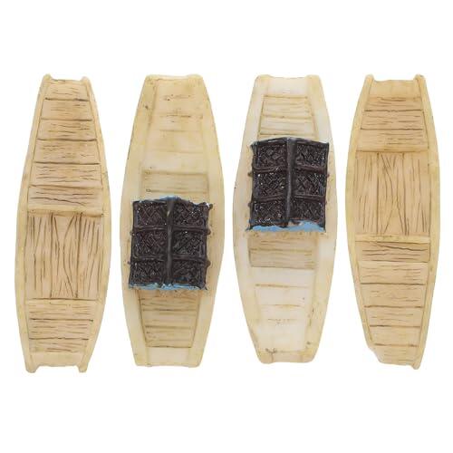 Mikikit Figuras de Barcos en Miniatura para Decoración DIY, 4 Piezas de Plástico Compactas y Realistas para Entusiastas del Modelismo Color Aleatorio