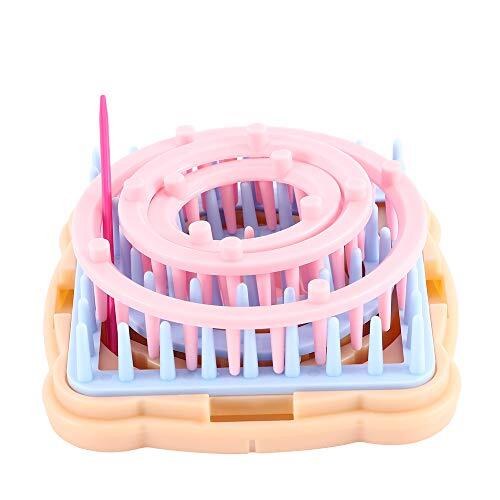 Kit de telar para tejer, kit de telar para tejer flores, telares de marco, lana para tejer, redondos/cuadrados, kit de manualidades multicolor