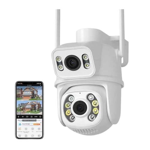 Camara Vigilancia 4K 8MP Visión Nocturna exterior pantalla Dual PTZ cámara de vigilancia IP cámara de detección humana 4MP protección de seguridad CCTV(4MP NO SD Card)