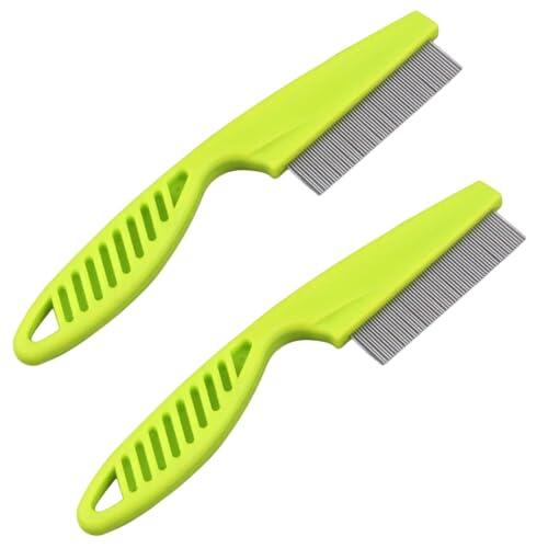 Peine de Pelo, 2 Piezas Peines de Piojos, Peines para Animales, Diente Fino y Doble Cara, para Eliminar la Piojos