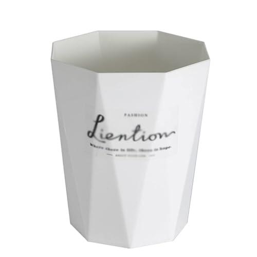 XIUNYIE Papelera geométrica 12L Cesto de Basura contenedor de residuos para Cocina Moderna Papelera Funcional Reciclaje y desperdicios hogar, Blanco