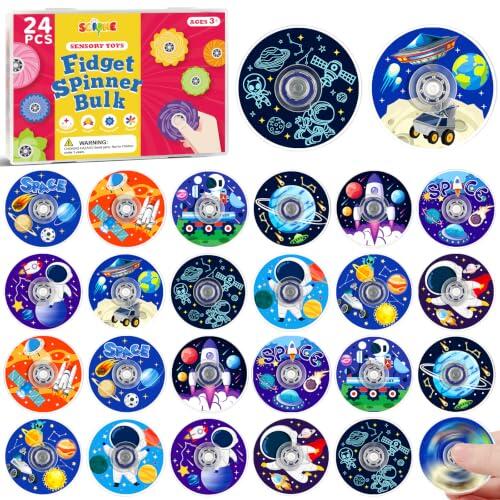 SCIONE 24 Pcs Mini Fidget Spinner Espacio Regalos Cumpleaños Niños Lote