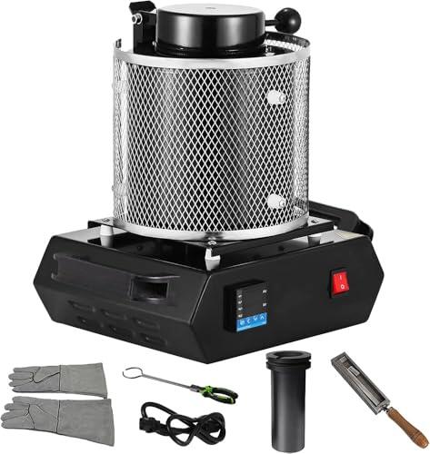 Horno de fusión digital con control preciso de temperatura para fundición de oro y plata. Refinador eléctrico de 1600 W para la fabricación de joyas y laboratorios metalúrgicos. Calentamiento rápido