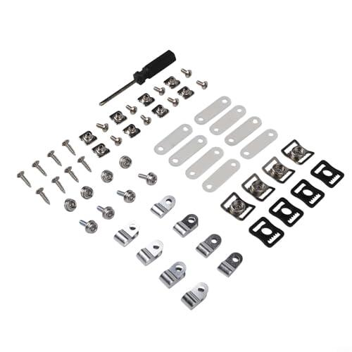 Nexbrill Kit de reparación de casco de fútbol para béisbol, sóftbol, hockey, juego de 49 piezas de accesorios de acero inoxidable con tornillos, tuercas, clips R y destornillador para jaula de máscara