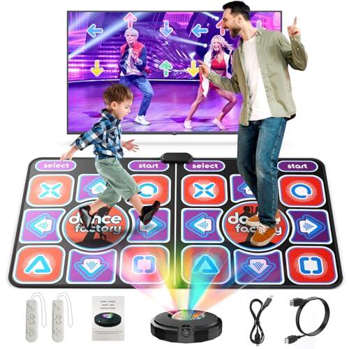 Alfombra Baile Niña para TV con Cámara, Alfombra de Baile Doble para Niños y Adultos, Alfombra Musical Interactivo Juguete con Modos de 4 y 6 Teclas, Modelo Mejorado, Dance Mat para Niñas y Niños
