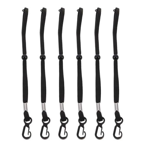 DEEPCRAFF 6 Piezas Correa de Muñeca para Guantes de Esquí de Poliéster Negro, Elástica y Cómoda, Accesorios para Snowboard y Deportes al Aire Libre