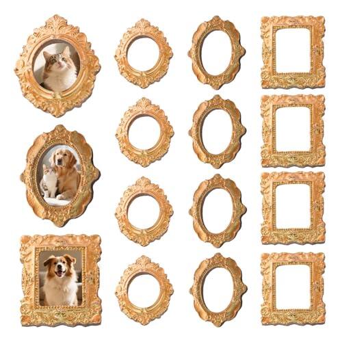 Genérico Marcos pequeños para manualidades | 15 Piezas De Marcos De Fotos Retro De Resina | Decoración Fotográfica en Miniatura - para fondo, hogar, hotel, pared, galería, fotografía, teléfono,