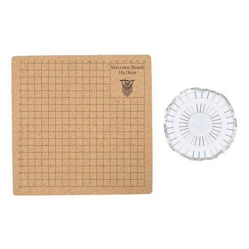 Macrame Board Double Side Macrame Project Board DIY Grids Braiding Board with Pins for Jewelry Making Bracelets Display Softwood Material 30 T Pins Included (7 * 7inch)