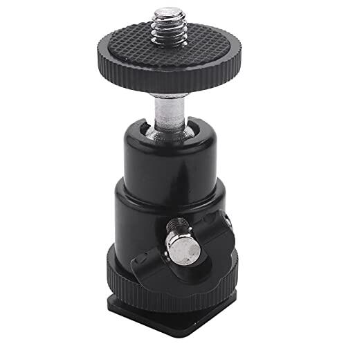 Frahou Mini cabezal de bola [2 unidades] con adaptador de de zapato caliente 360 grados 1/4 cabezas de bola pequeñas ligero giratorio micro rótula para cámara DSLR, videocámara, flash, soporte