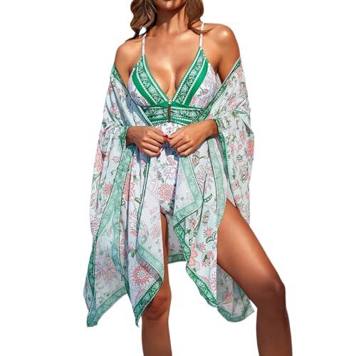 Generisch Conjunto de traje de baño de dos piezas para mujer, moderno y moderno, verde, S