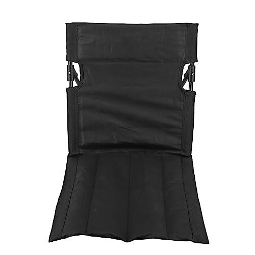 Akozon Sillón de Playa Plegable para Adultos, Portátil con Respaldo, Tela de Buey 600D, Silla de Camping Ligera para Viajes en la Playa Al Aire Libre (Black)
