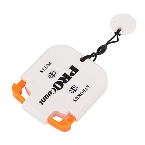 Akozon Contador de Puntuación de, Contador de Golpes Portátil con Botón Doble de Reinicio de un Toque para Golfistas, Deportes Al Aire, Negro y Amarillo (Blanco Naranja)