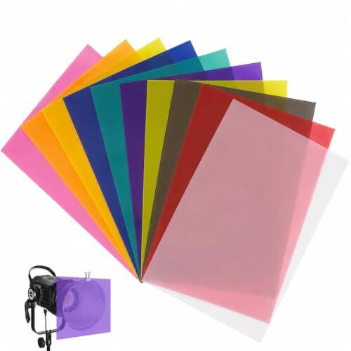 KCOQINA Filtros de Colores, 10 Unidades, Laminas de Plastico PVC, Ligeras y Faciles de Cortar, Multicolor, Para Manualidades DIY, Modelado y Proyectos de Arte