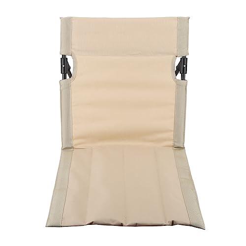 Akozon Sillón de Playa Plegable para Adultos, Portátil con Respaldo, Tela de Buey 600D, Silla de Camping Ligera para Viajes en la Playa Al Aire Libre (Caqui)
