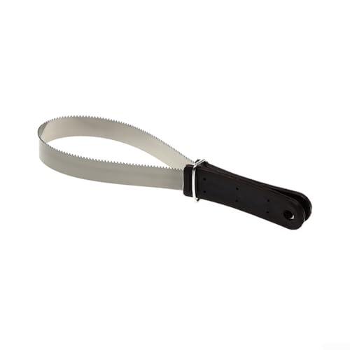 Rascador de acero inoxidable para el cuidado del caballo: herramienta eficaz para eliminar el desprendimiento y el sudor para el cuidado del pelaje, mango ergonómico para masaje y alivio de la picazón
