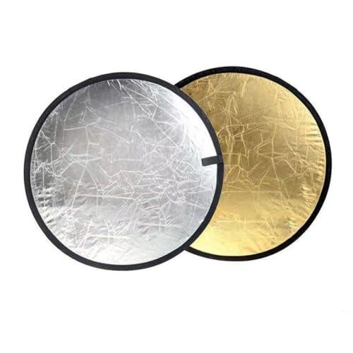 Helilyco Reflector de fotografía 5 en 1, difusor de luz plegable de 30 cm con discos dorados, plateados, blancos, negros, translúcidos, portátil para estudio de cámara de iluminación y vídeo