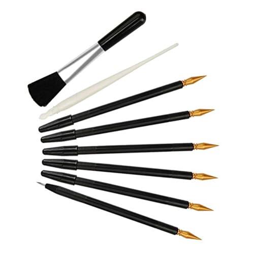GALPADA Set de 8 Piezas de Lápices de Dibujo para Rascar Diseño de Doble Punta y Material Plástico, Incluye Cepillo para Arte de Colorear Arañazos