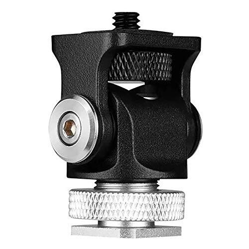 Cryofu Mini Hot Shoe Mount Monitor Micrófono Flash Soporte 1/4 Tornillo Cámara Soporte Trípode para Monitor Cámara Flash Accesorios