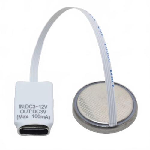 Cryofu Convertidor de batería USB Type-C a CR2032, entrada 3-12 V, diseño de cable FFC delgado para dispositivos portátiles