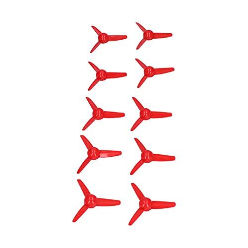 Jeffergarden Hélice de 3 Palas, 10 Uds., 70mm, Hélices de Plástico ABS para Barcos RC con Orificio de 2mm para Juguetes de Control Remoto, Modelo de Coche (Rojo)