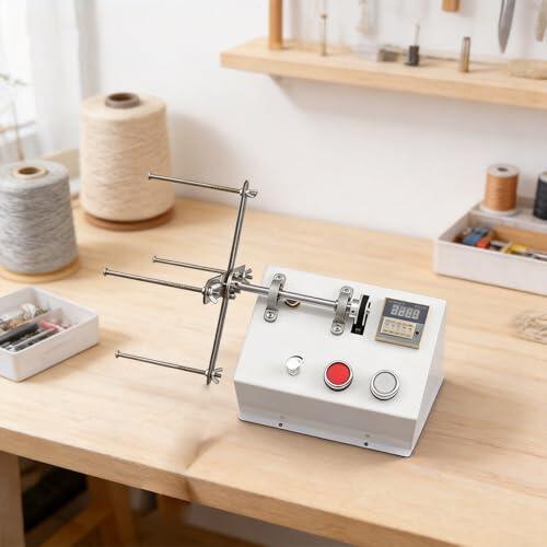 MYFTNP Máquina Bobinadora Automática para Borlas, con Función De Reinicio. Velocidad: 3000 RPM, Ajustable. Circunferencia: 65 Cm. Ideal para Estudios, Clubes Y Decoración del Hogar