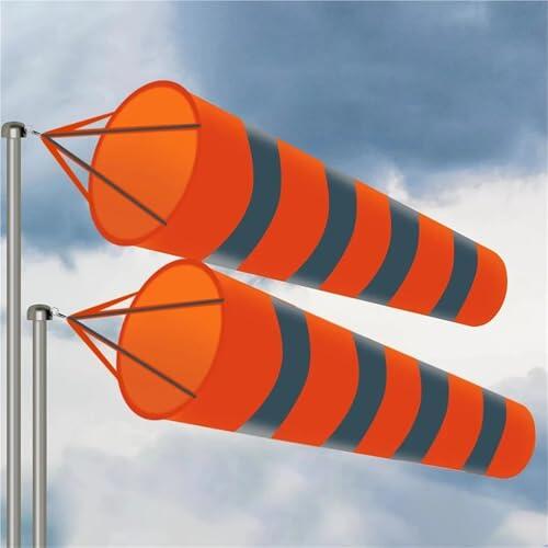 VIOLDHHJK Manga De Viento Calcetín de Viento Reflectante de 80/100/150cm for Exteriores, medición del Viento, Veleta, calcetín de Viento Reflectante, Impermeable(Orange White,2m)