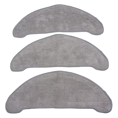 3 almohadillas de microfibra lavables compatibles con + aspiradora robot, accesorios reutilizables para limpiar suelos duros, gorros de barredora lavables a máquina