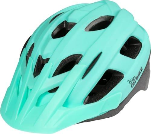 Casco de Bicicleta MTB ON BIKE M Wave de 55 a 58 cm para Hombre y Mujer, 260 g, Ligero, con Visera integrada, Ajuste de Rueda y Grandes Orificios de ventilación